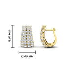 Load image into Gallery viewer, Classic Four Rows Diamond Hoops Earrings