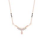 Load image into Gallery viewer, curved-3-black-bead-diamond-drop-mangalsutra-necklace-in-rose-gold-mgs9039angle1-nl-rg.jpg?v=1785411300