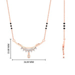 Load image into Gallery viewer, curved-3-black-bead-diamond-drop-mangalsutra-necklace-in-rose-gold-mgs9039angle2-nl-rg-hw.jpg?v=1785411300