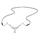 Load image into Gallery viewer, curved-3-black-bead-diamond-drop-mangalsutra-necklace-in-white-gold-mgs9039sleep-nl-wg.jpg?v=1785411300