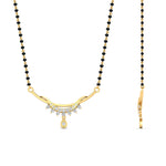 Load image into Gallery viewer, curved-black-bead-diamond-drop-mangalsutra-necklace-in-yellow-gold-mgs9039angle2-nl-yg.jpg?v=1785410856