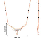 Load image into Gallery viewer, curved-spaced-out-black-bead-diamond-drop-mangalsutra-necklace-in-rose-gold-mgs9039angle2-nl-rg-hw.jpg?v=1785411085