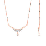 Load image into Gallery viewer, curved-spaced-out-black-bead-diamond-drop-mangalsutra-necklace-in-rose-gold-mgs9039angle2-nl-rg.jpg?v=1785411085