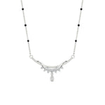 Load image into Gallery viewer, curved-spaced-out-black-bead-diamond-drop-mangalsutra-necklace-in-white-gold-mgs9039angle1-nl-wg.jpg?v=1785411085