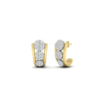 Load image into Gallery viewer, Cute J Hoop Diamond Bali Earrings
