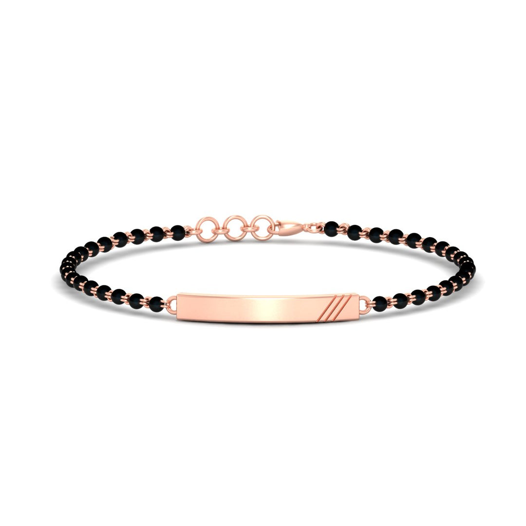 Dainty Gold Bar Men's Mangalsutra Bracelet