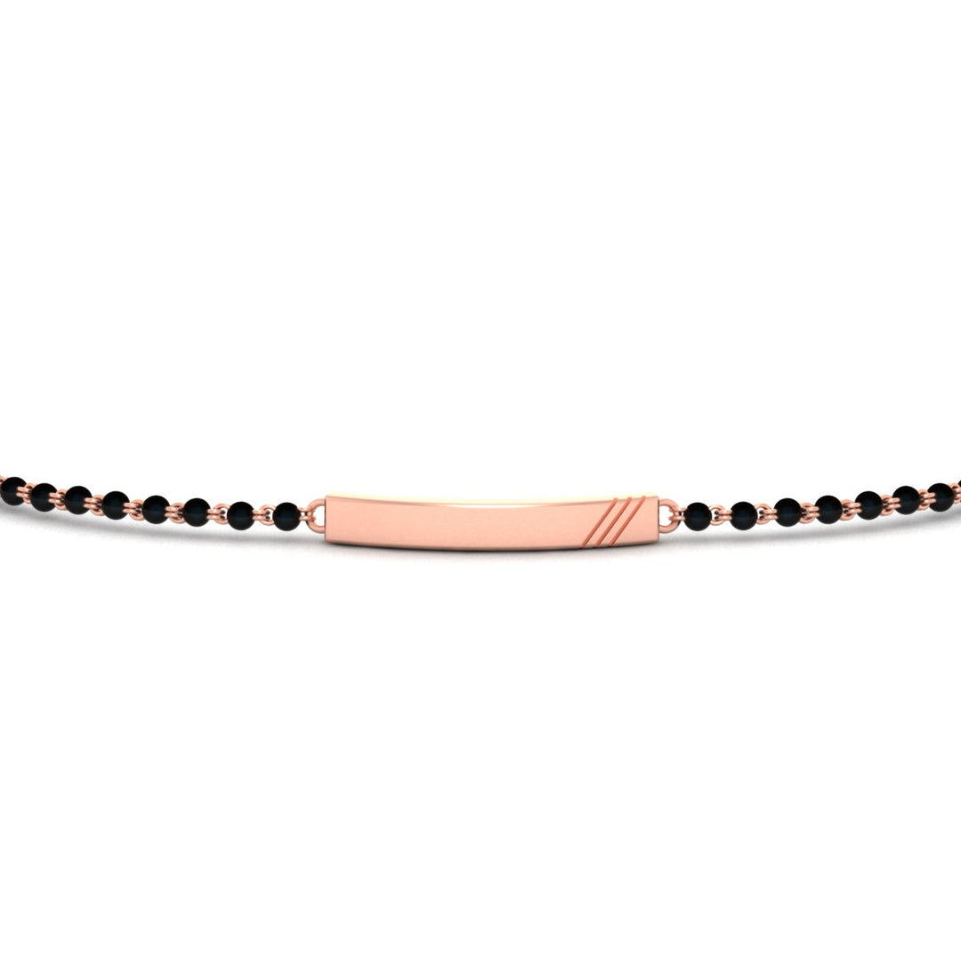 Dainty Gold Bar Men's Mangalsutra Bracelet