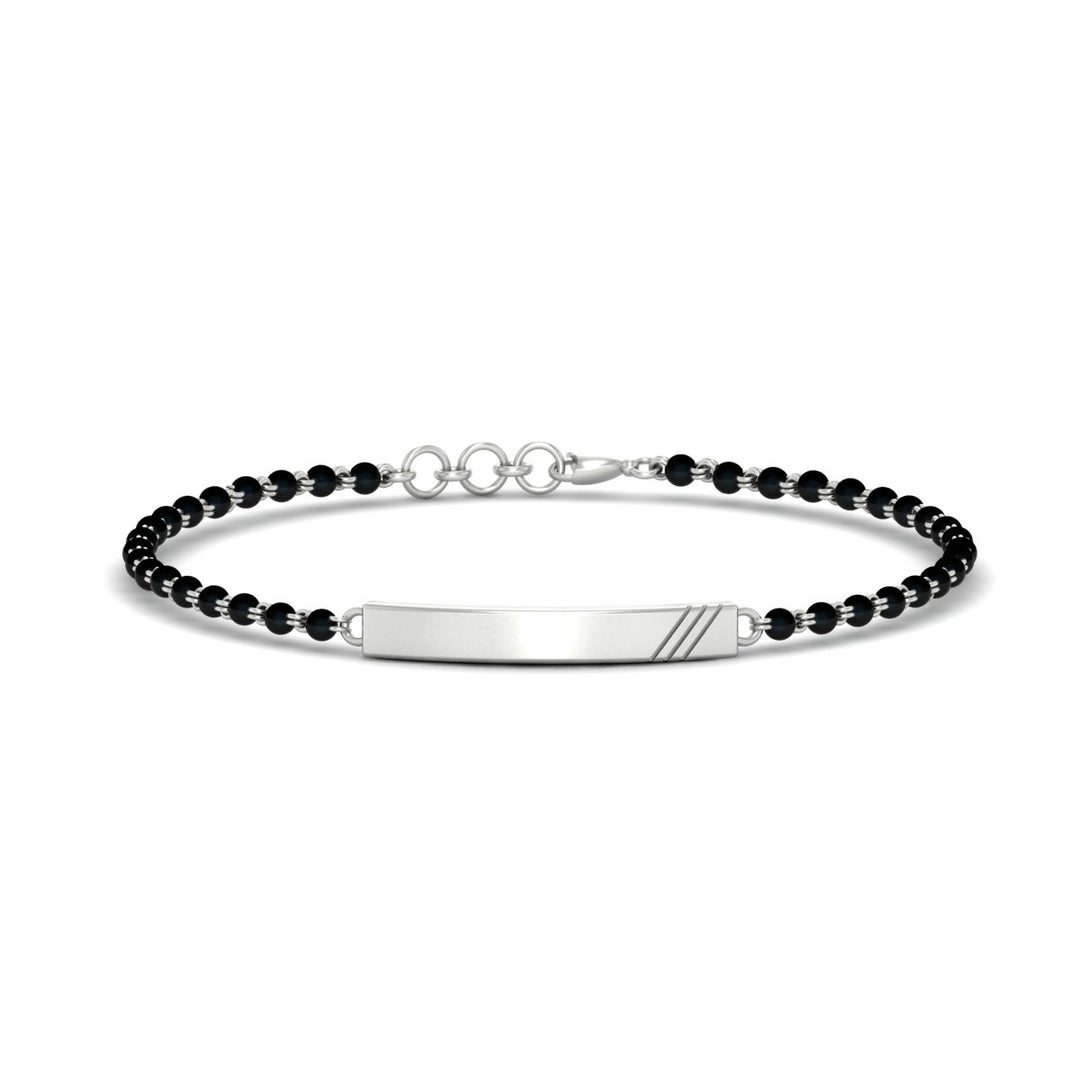 Dainty Gold Bar Men's Mangalsutra Bracelet