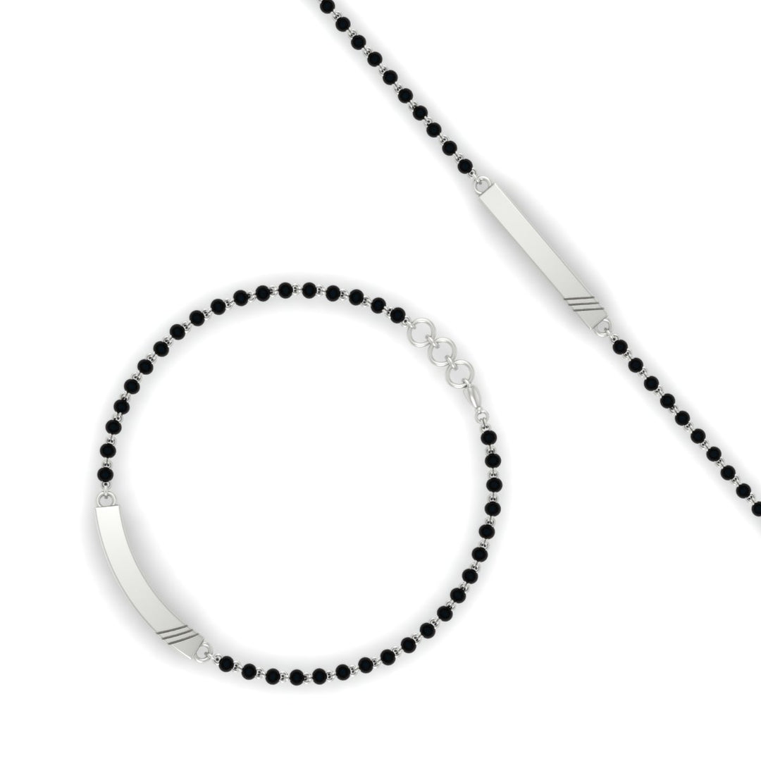 Dainty Gold Bar Men's Mangalsutra Bracelet