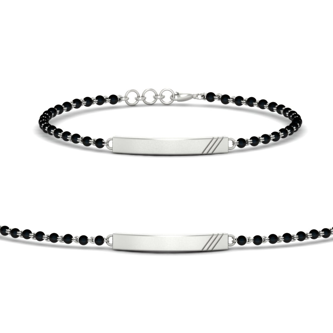 Dainty Gold Bar Men's Mangalsutra Bracelet