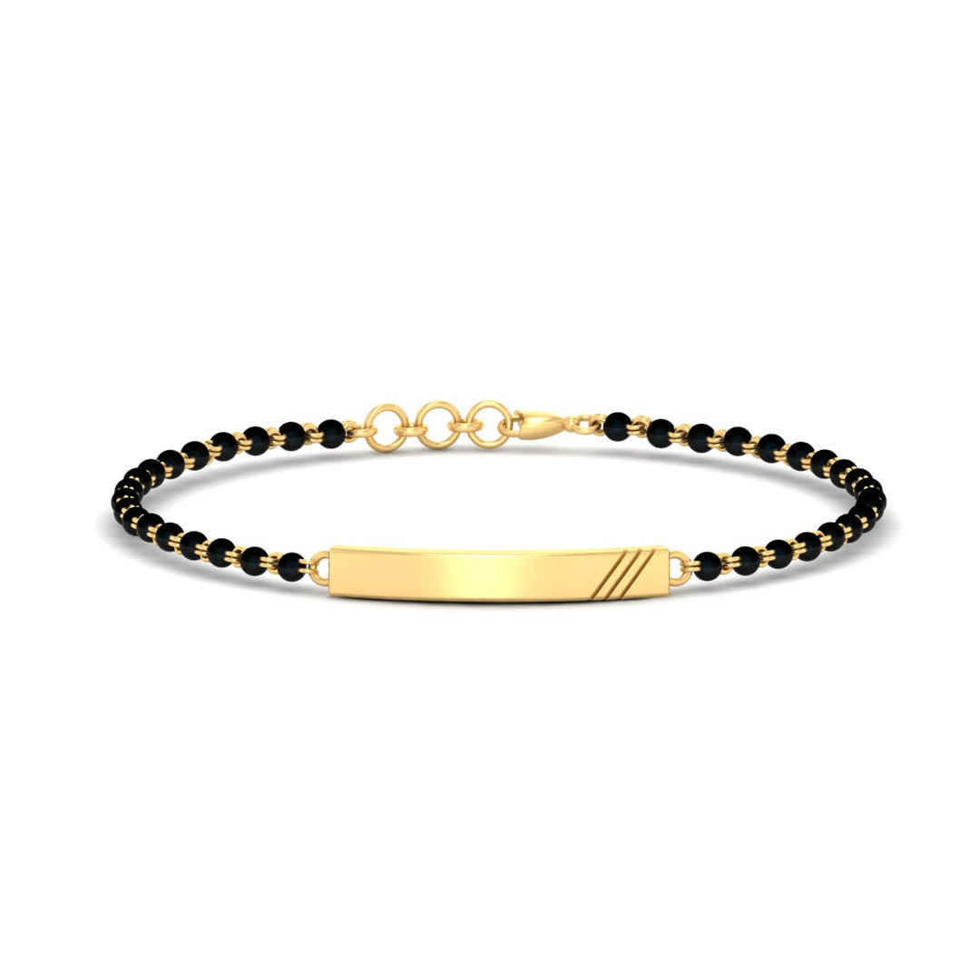 Dainty Gold Bar Men's Mangalsutra Bracelet