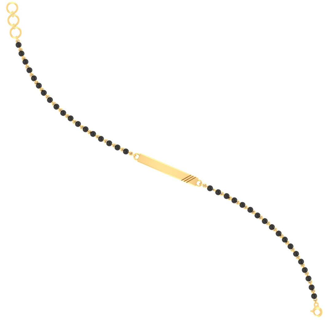 Dainty Gold Bar Men's Mangalsutra Bracelet