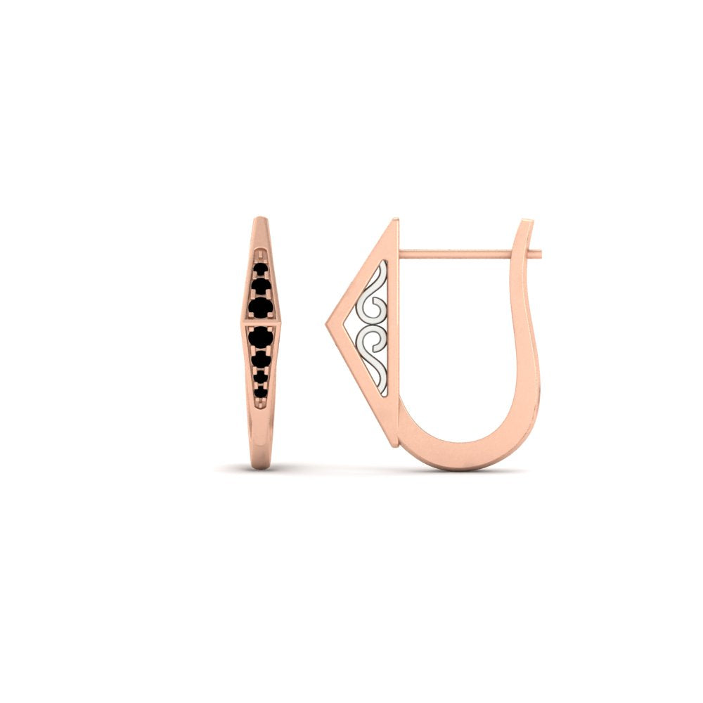 Delicate Conical Diamond Hoop Earrings