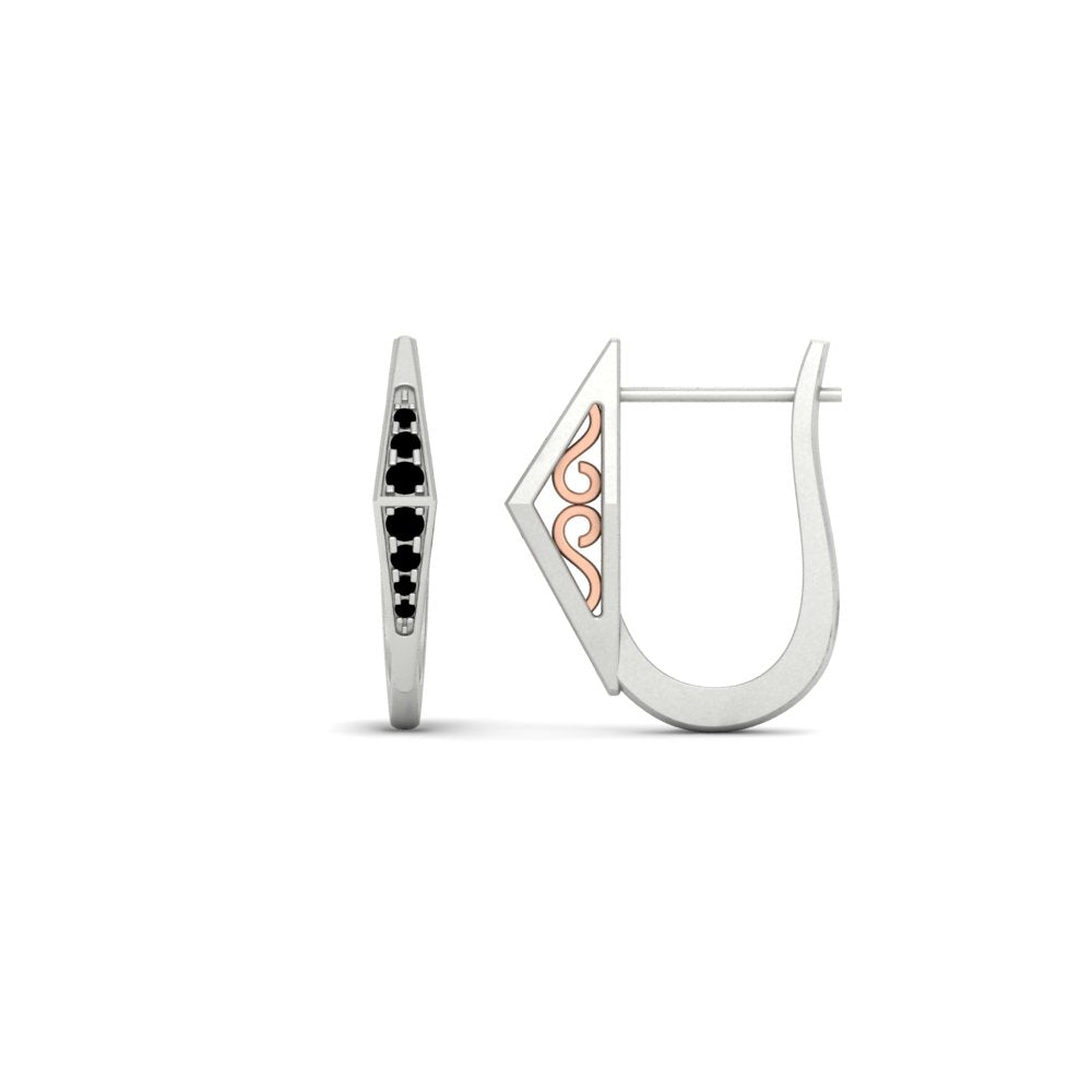 Delicate Conical Diamond Hoop Earrings