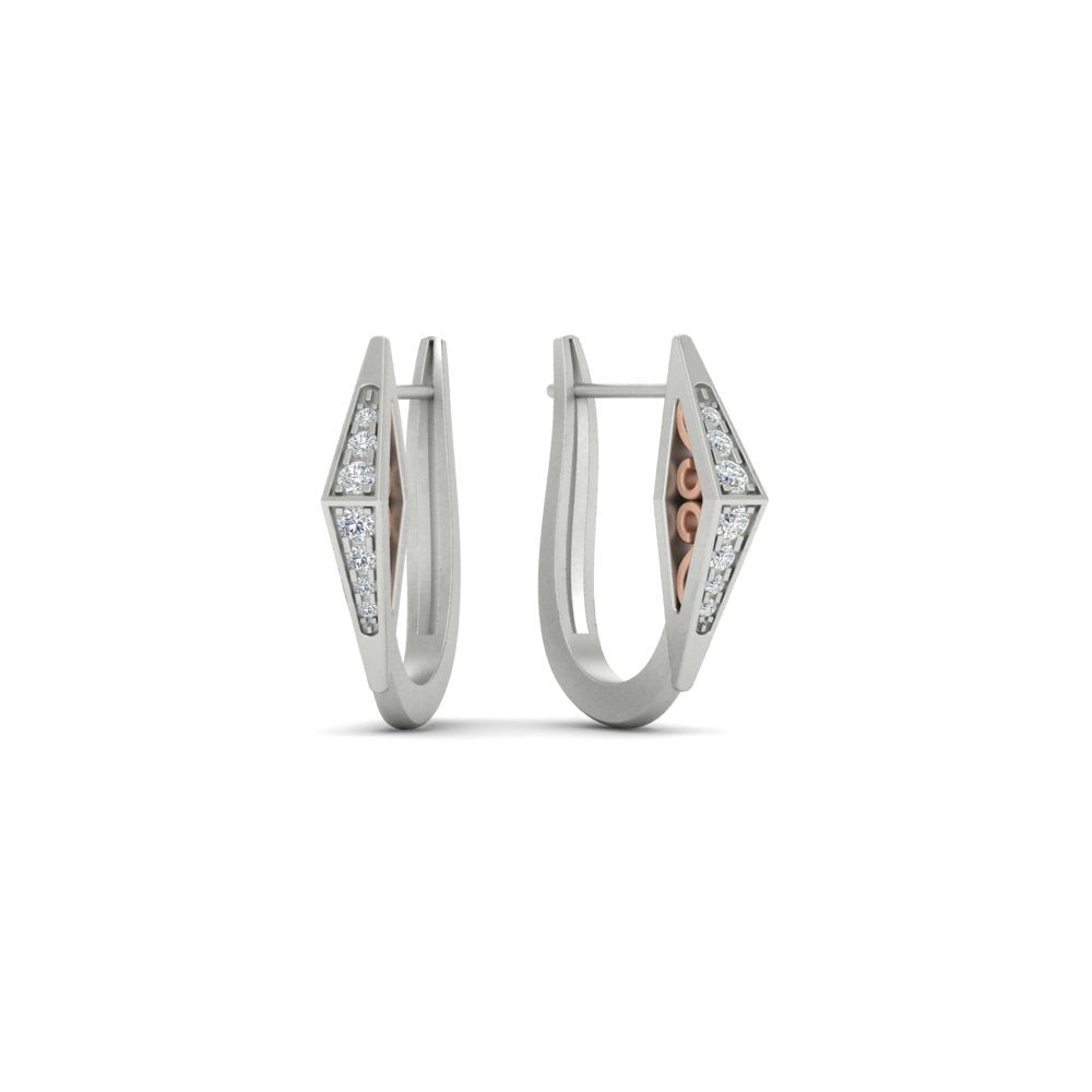 Delicate Conical Diamond Hoop Earrings