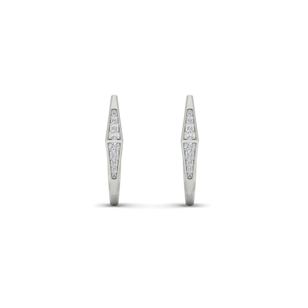 Delicate Conical Diamond Hoop Earrings