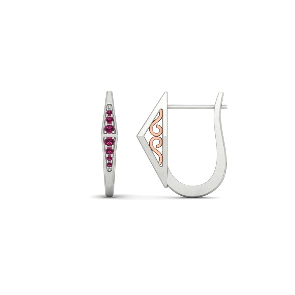 Delicate Conical Diamond Hoop Earrings