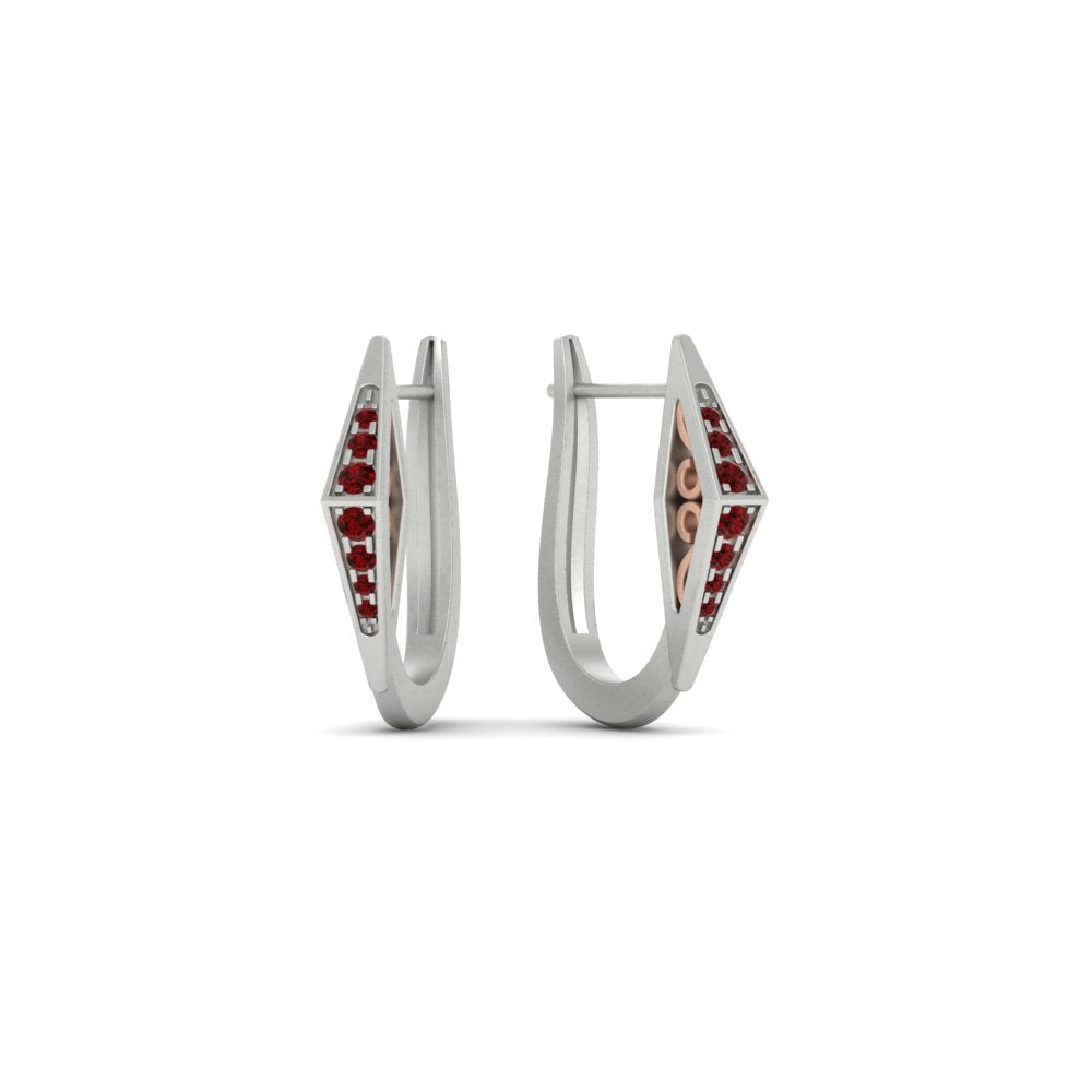 Delicate Conical Diamond Hoop Earrings