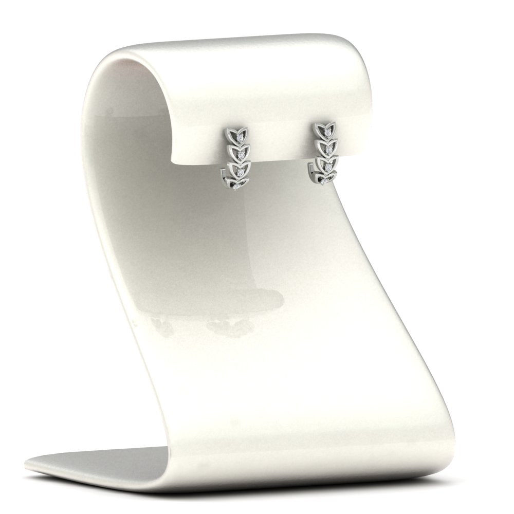 Delicate Diamond Heart Shape J Hoops Earings