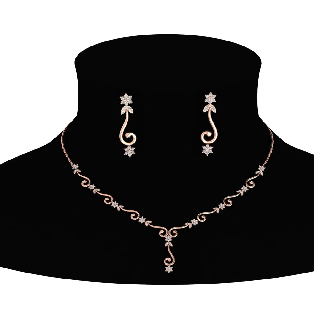 Delicate Diamond Necklace With Earrings