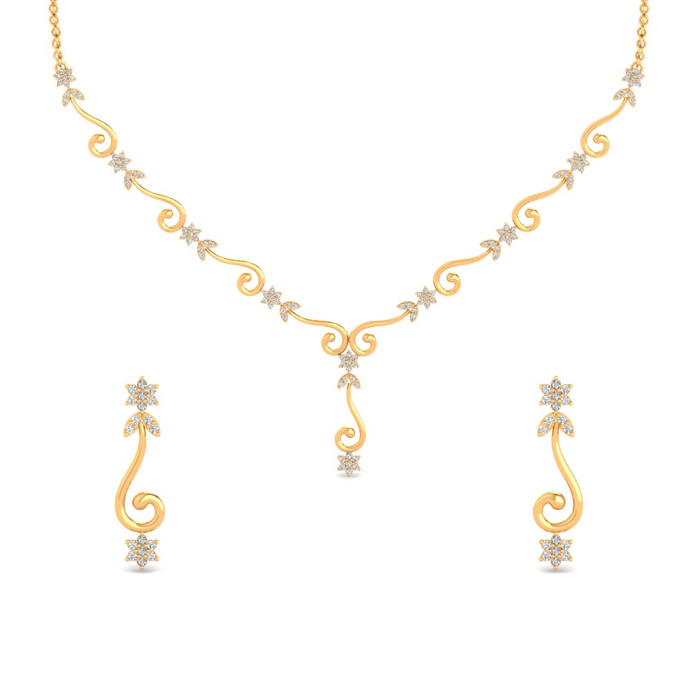 Delicate Diamond Necklace With Earrings