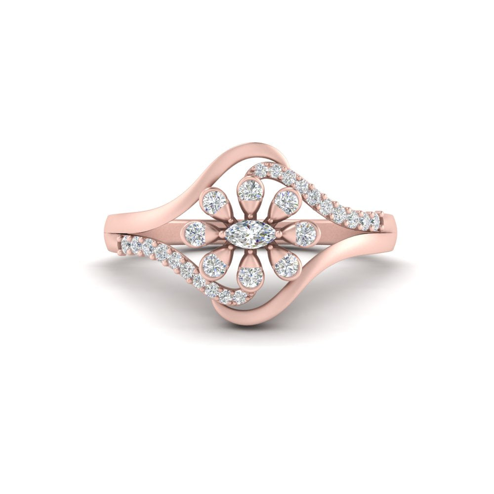 Delicate Flower Diamond Ring