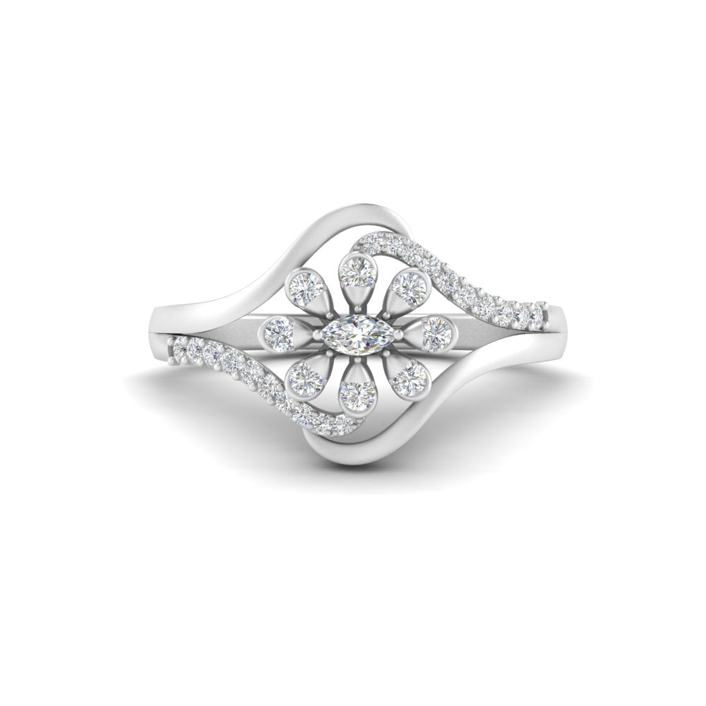 Flower Shape Diamond Cluster Engagement Ring | Robin Adair Jeweller
