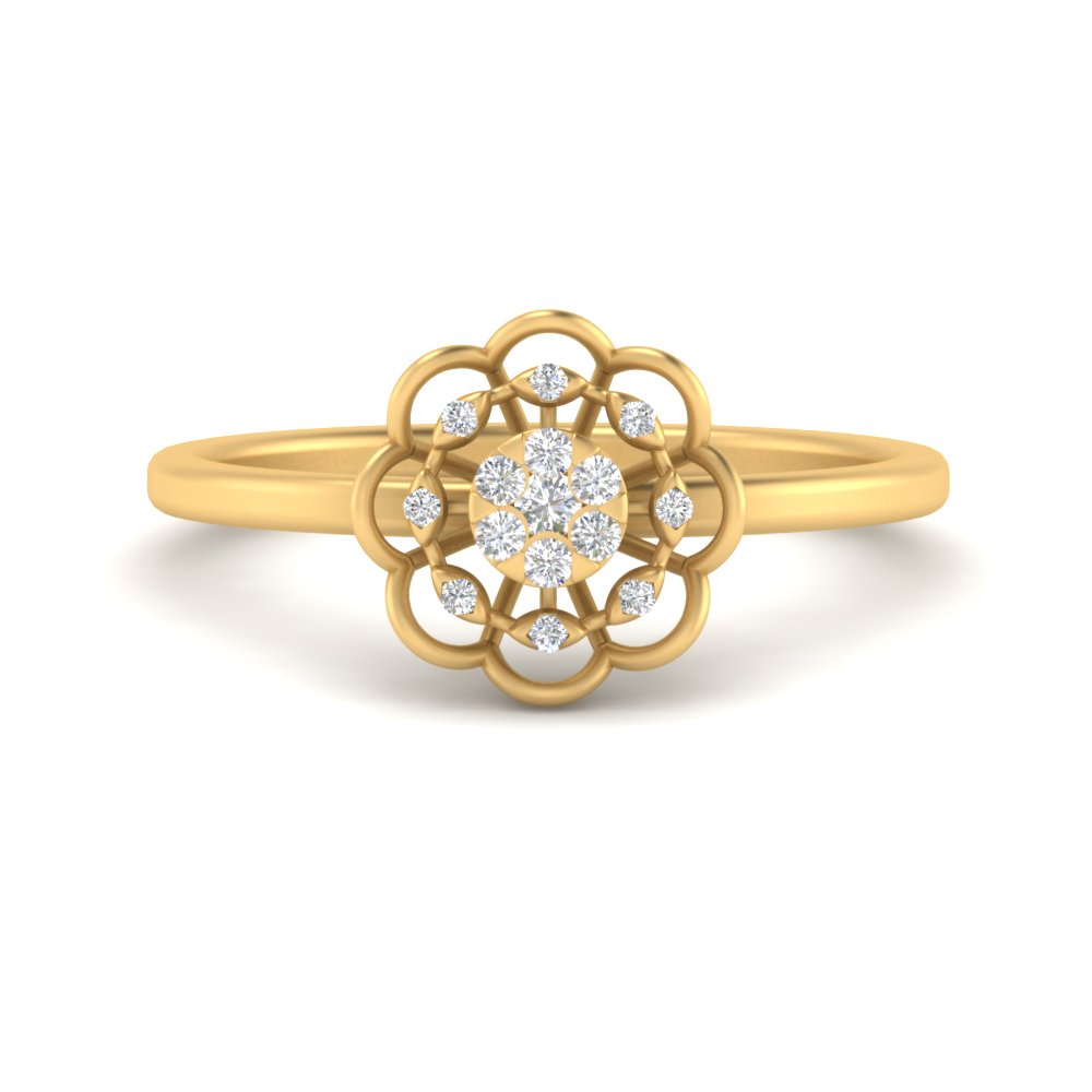 Delicate Flower Diamond Ring