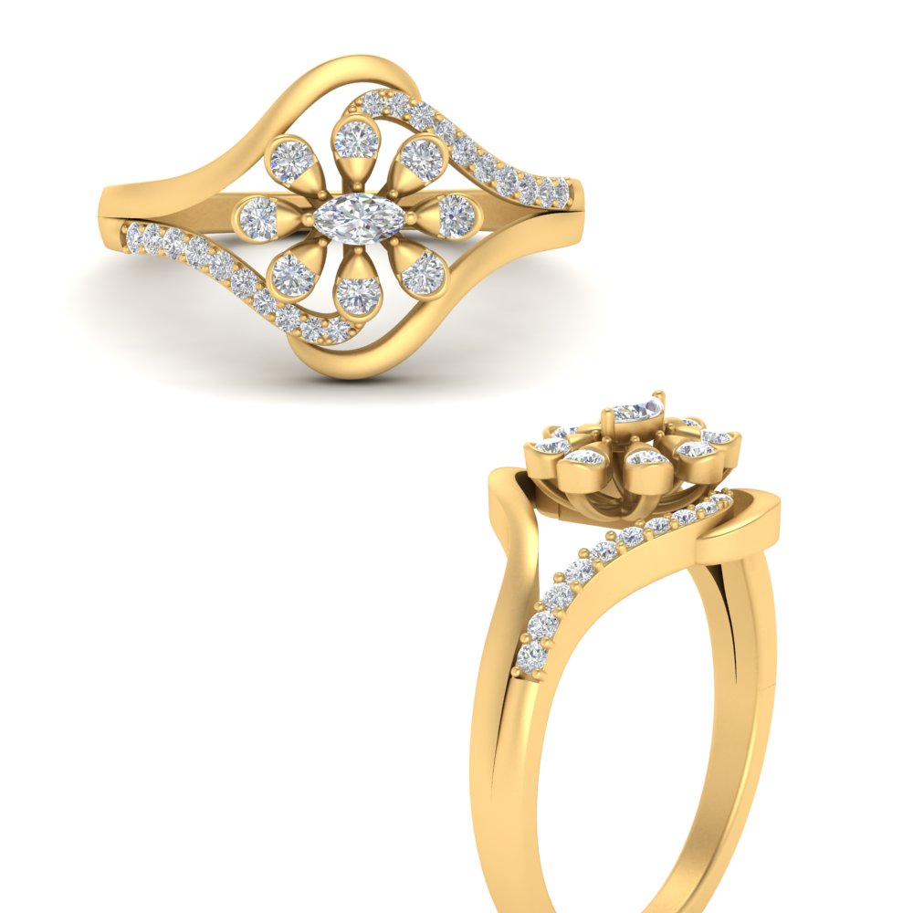 Delicate Flower Diamond Ring