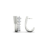 Load image into Gallery viewer, Diamond J Hoops Earrings
