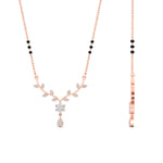 Load image into Gallery viewer, diamond-leaf-drop-3-black-bead-mangalsutra-necklace-in-rose-gold-mgs9032angle2-nl-rg.jpg?v=1785412505