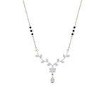 Load image into Gallery viewer, diamond-leaf-drop-3-black-bead-mangalsutra-necklace-in-white-gold-mgs9032angle1-nl-wg.jpg?v=1785412505