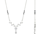 Load image into Gallery viewer, diamond-leaf-drop-3-black-bead-mangalsutra-necklace-in-white-gold-mgs9032angle2-nl-wg.jpg?v=1785412505