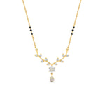 Load image into Gallery viewer, diamond-leaf-drop-3-black-bead-mangalsutra-necklace-in-yellow-gold-mgs9032angle1-nl-yg.jpg?v=1785412505