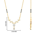Load image into Gallery viewer, diamond-leaf-drop-3-black-bead-mangalsutra-necklace-in-yellow-gold-mgs9032angle2-nl-yg-hw.jpg?v=1785412505