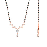 Load image into Gallery viewer, diamond-leaf-drop-black-bead-mangalsutra-necklace-in-rose-gold-mgs9032angle2-nl-rg.jpg?v=1785412426