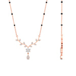 Load image into Gallery viewer, diamond-leaf-drop-spaced-out-black-bead-mangalsutra-necklace-in-rose-gold-mgs9032angle2-nl-rg.jpg?v=1785412343