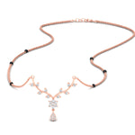 Load image into Gallery viewer, diamond-leaf-drop-spaced-out-black-bead-mangalsutra-necklace-in-rose-gold-mgs9032sleep-nl-rg.jpg?v=1785412343