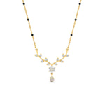 Load image into Gallery viewer, diamond-leaf-drop-spaced-out-black-bead-mangalsutra-necklace-in-yellow-gold-mgs9032angle1-nl-yg.jpg?v=1785412343