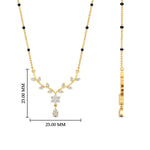 Load image into Gallery viewer, diamond-leaf-drop-spaced-out-black-bead-mangalsutra-necklace-in-yellow-gold-mgs9032angle2-nl-yg-hw.jpg?v=1785412343