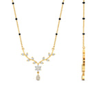 Load image into Gallery viewer, diamond-leaf-drop-spaced-out-black-bead-mangalsutra-necklace-in-yellow-gold-mgs9032angle2-nl-yg.jpg?v=1785412343