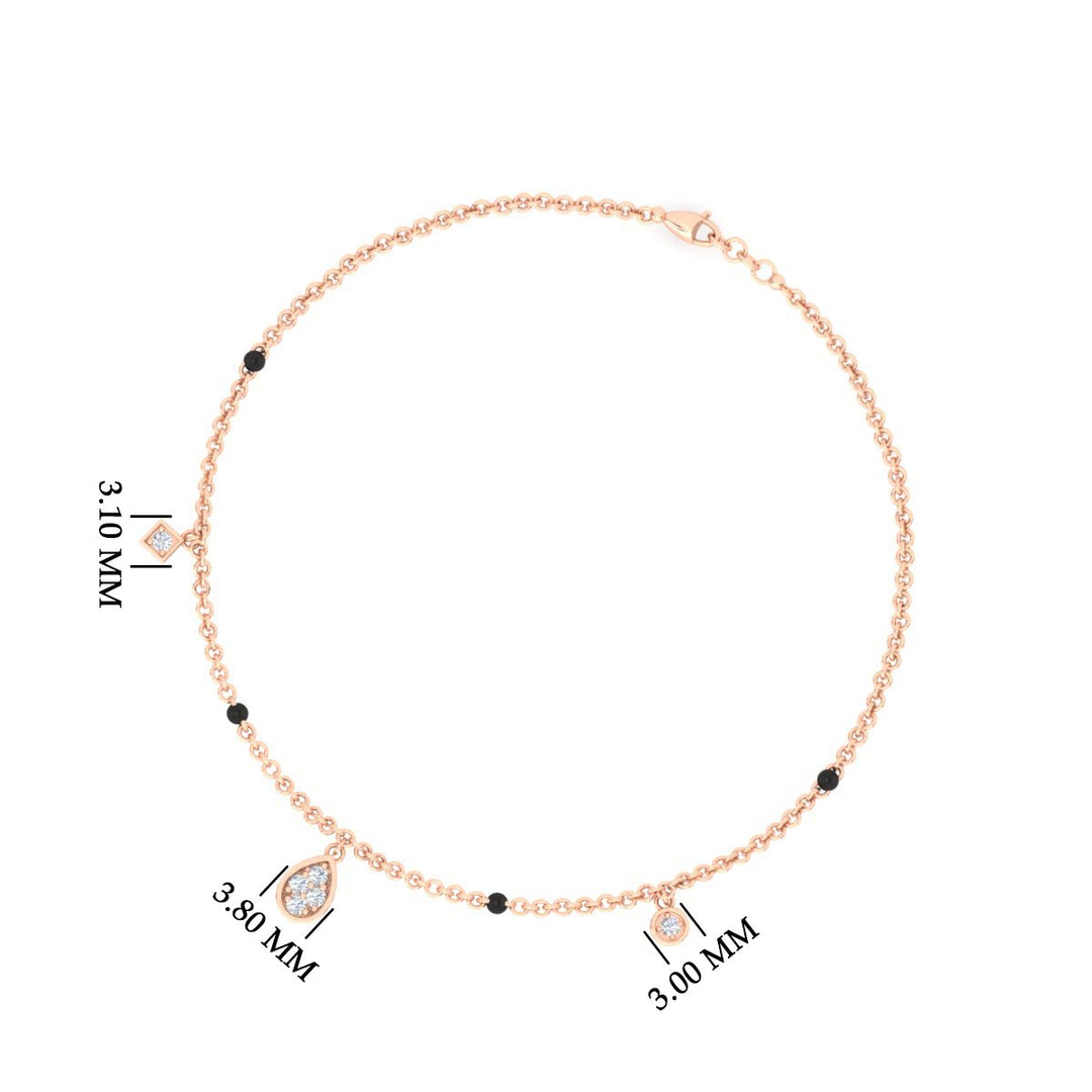 Diamond Teardrop Mangalsutra Bracelet