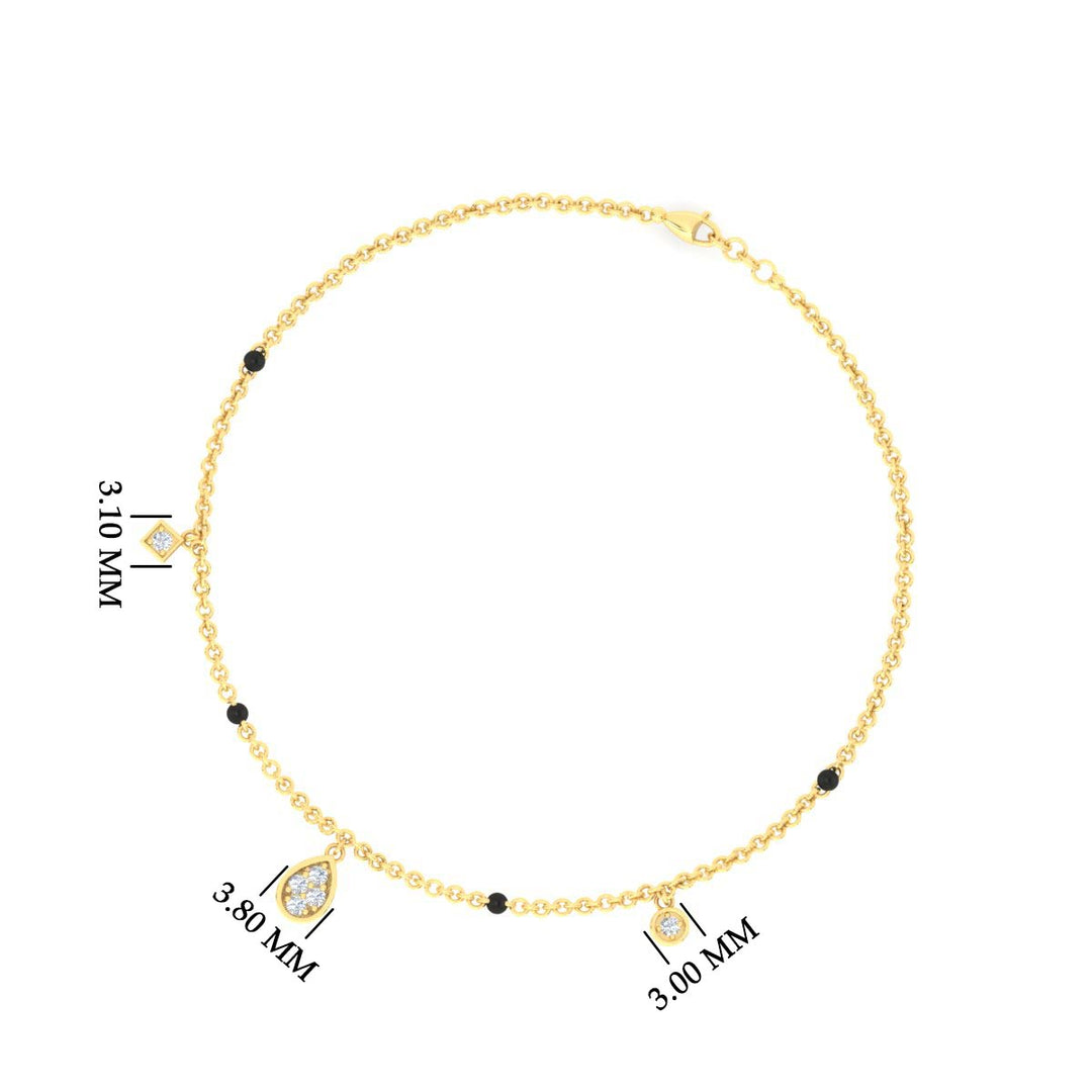 Diamond Teardrop Mangalsutra Bracelet