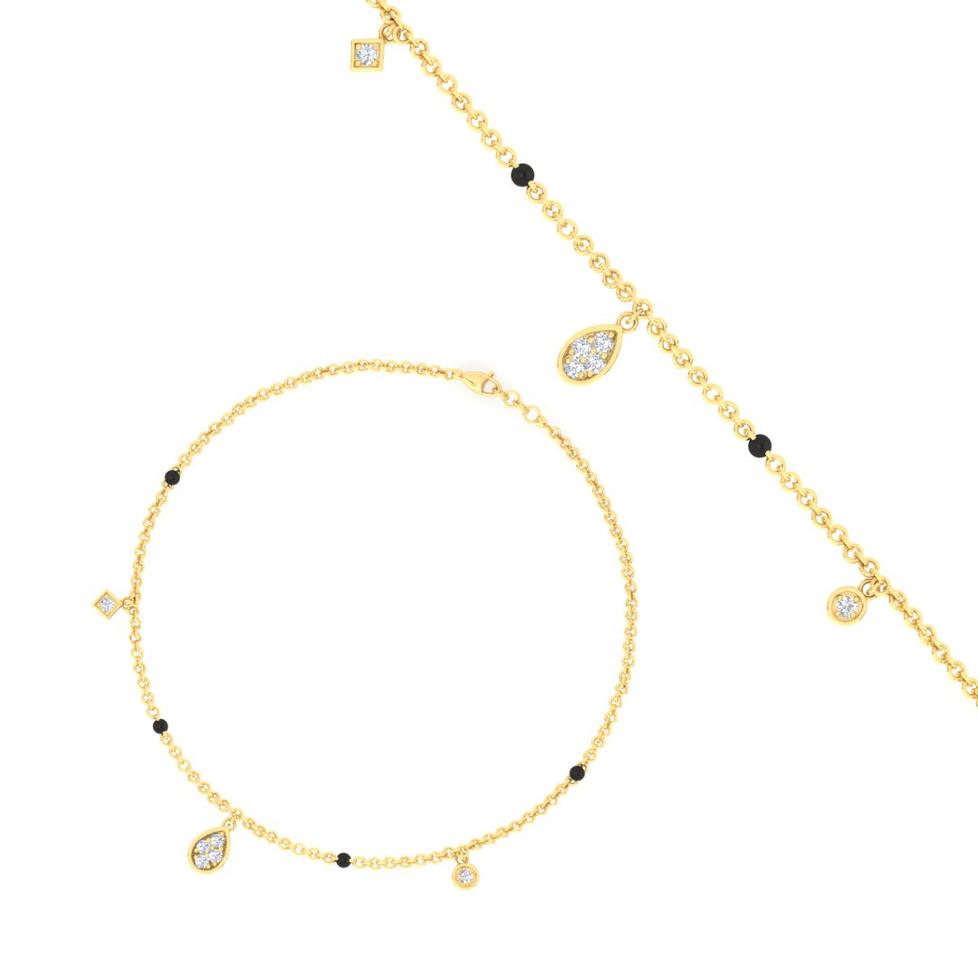 Diamond Teardrop Mangalsutra Bracelet