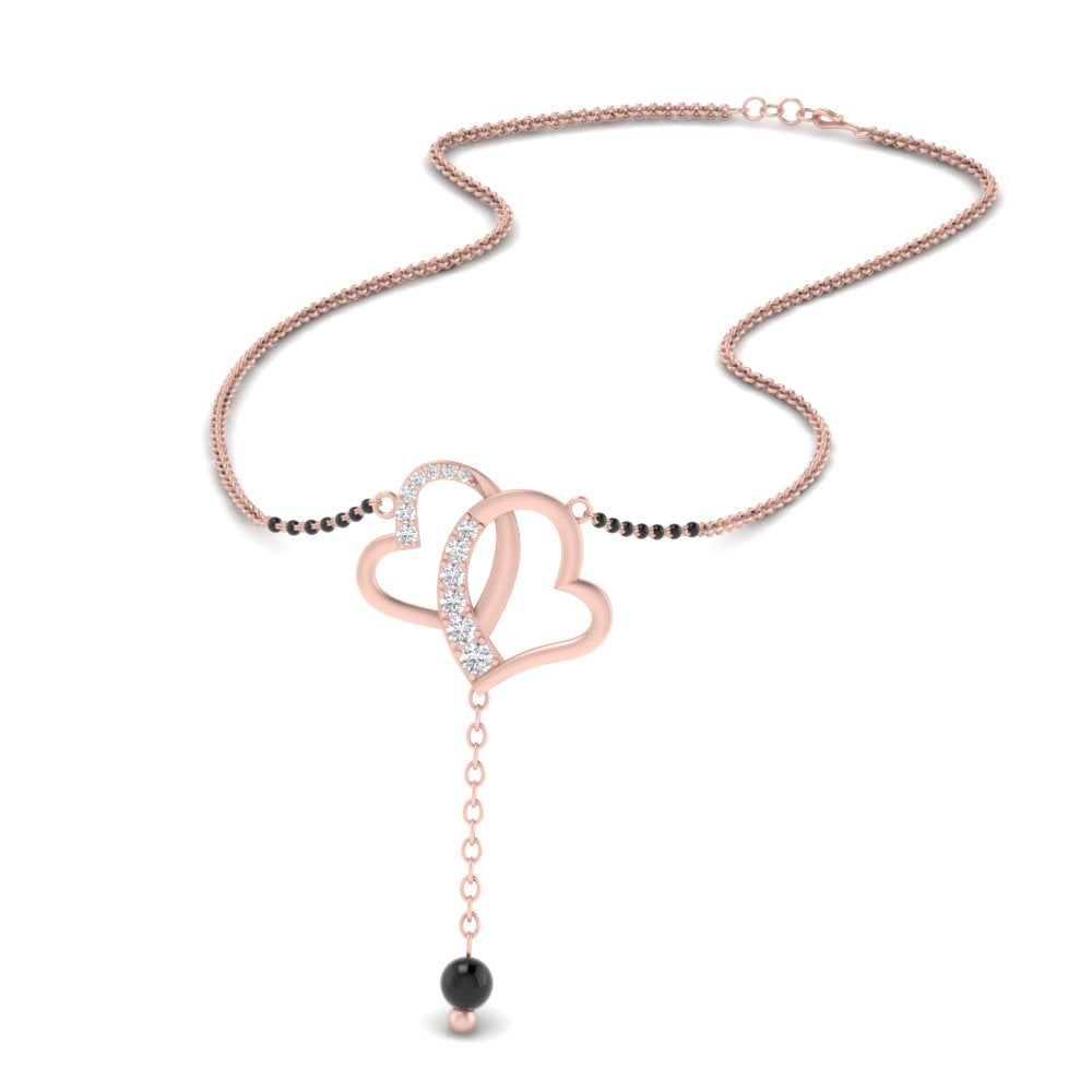 Double Heart Cute Mangalsutra Necklace