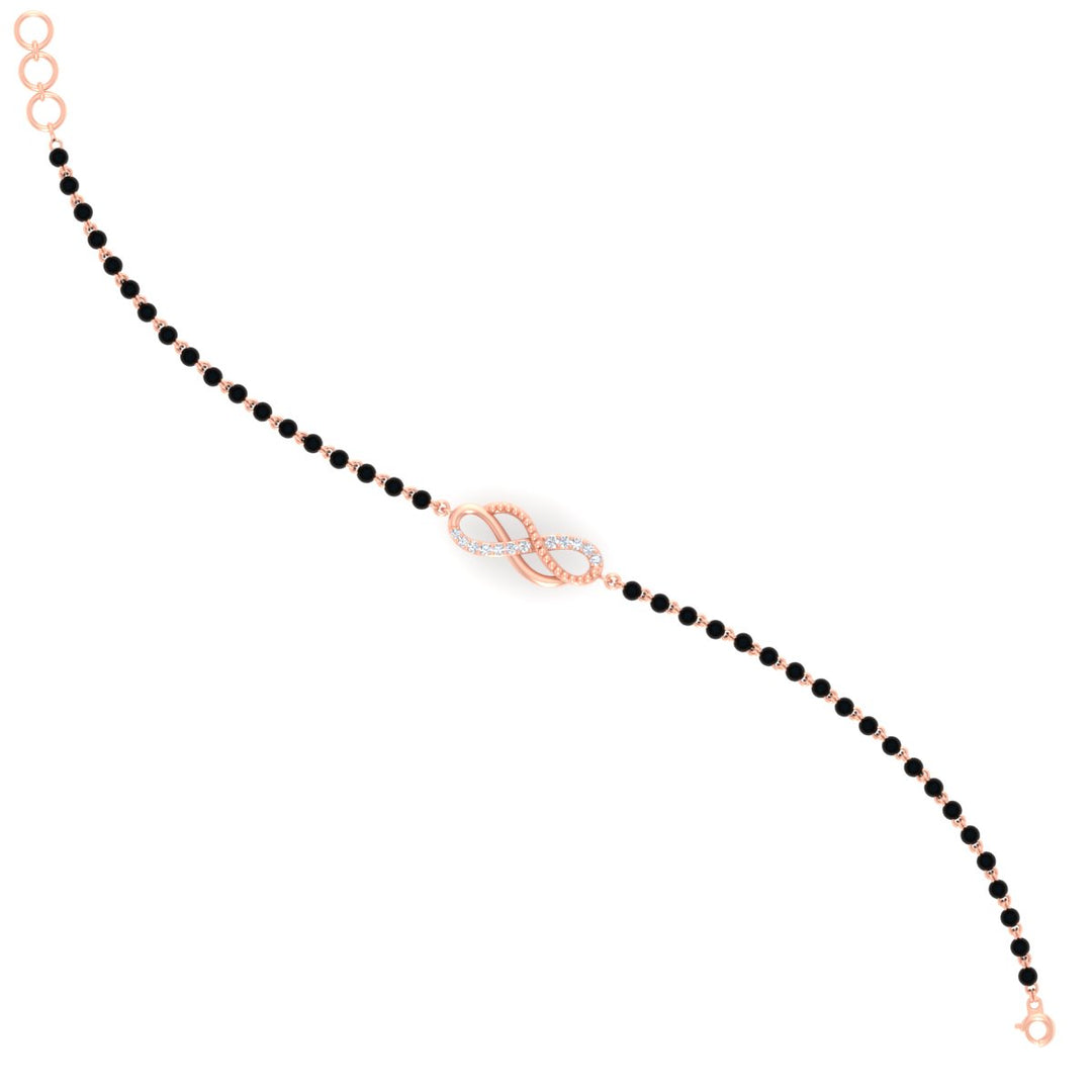 Double Infinity Mens Diamond Mangalsutra Bracelet