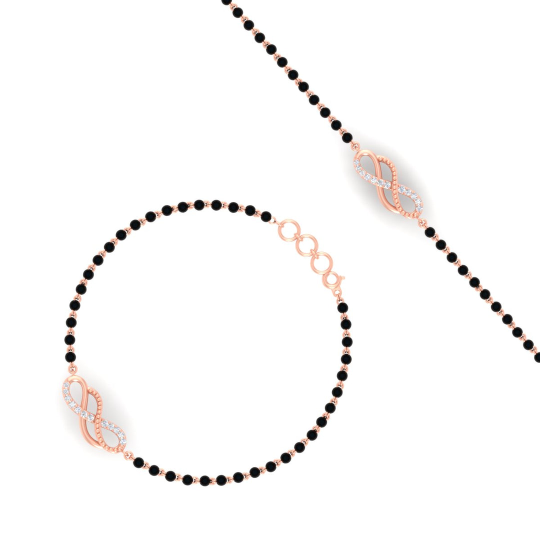 Double Infinity Mens Diamond Mangalsutra Bracelet