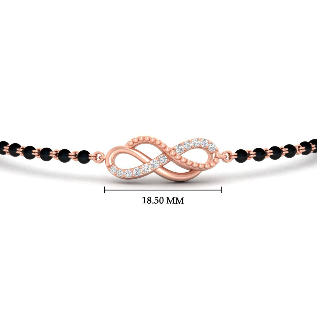 Double Infinity Mens Diamond Mangalsutra Bracelet