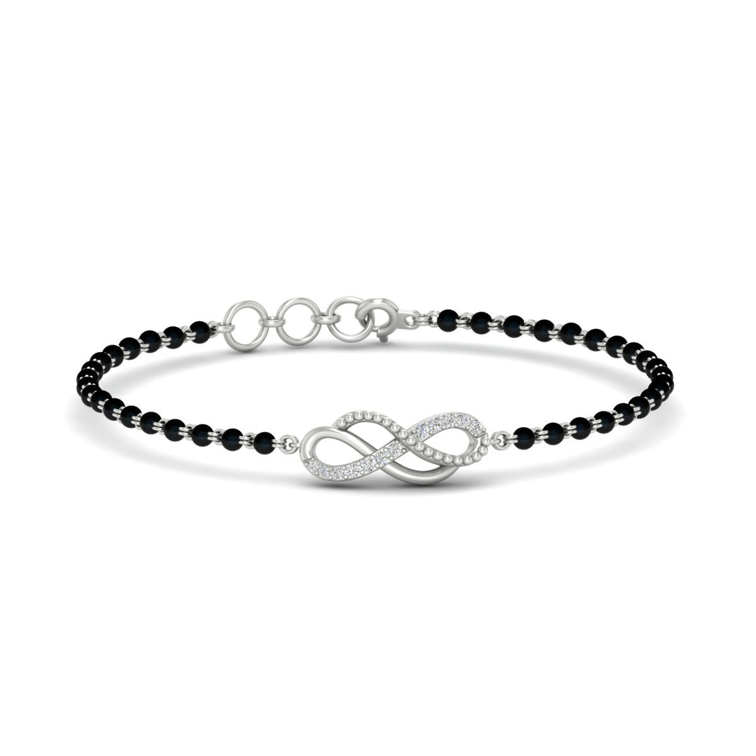 Double Infinity Mens Diamond Mangalsutra Bracelet