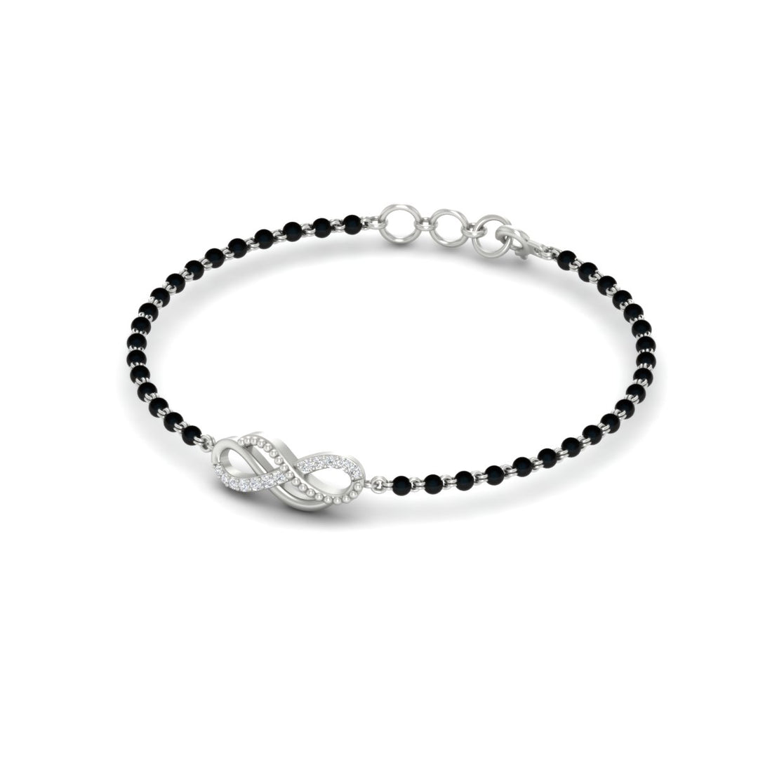 Double Infinity Mens Diamond Mangalsutra Bracelet